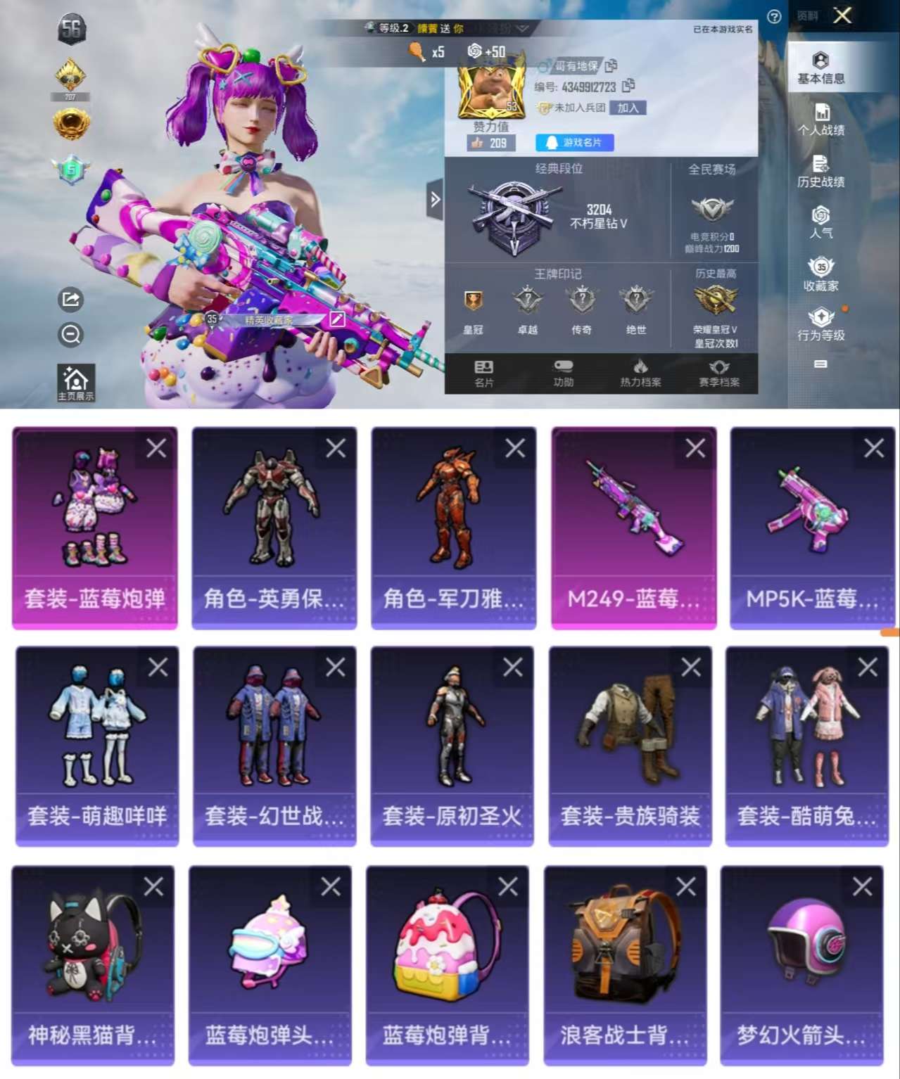 HPCMW3318995和平精英账号详情图2