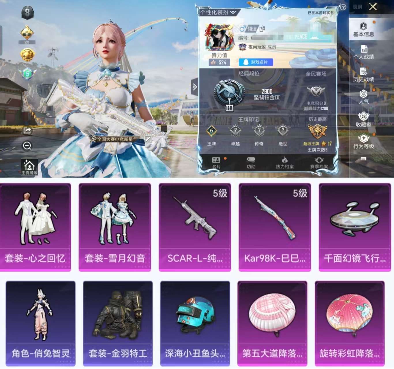 HPCMW3319160和平精英账号详情图2 HPCMW3319160和平精英账号详情图2
