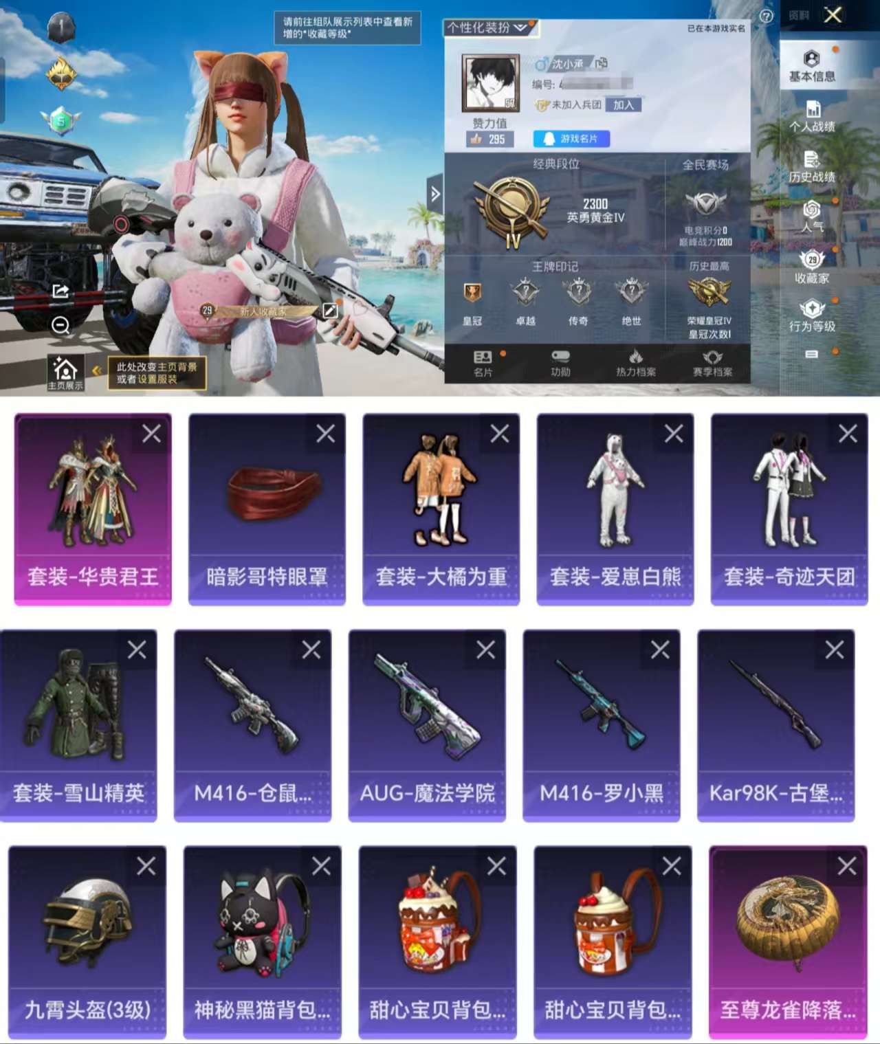 HPCMW3319237和平精英账号详情图2 HPCMW3319237和平精英账号详情图2