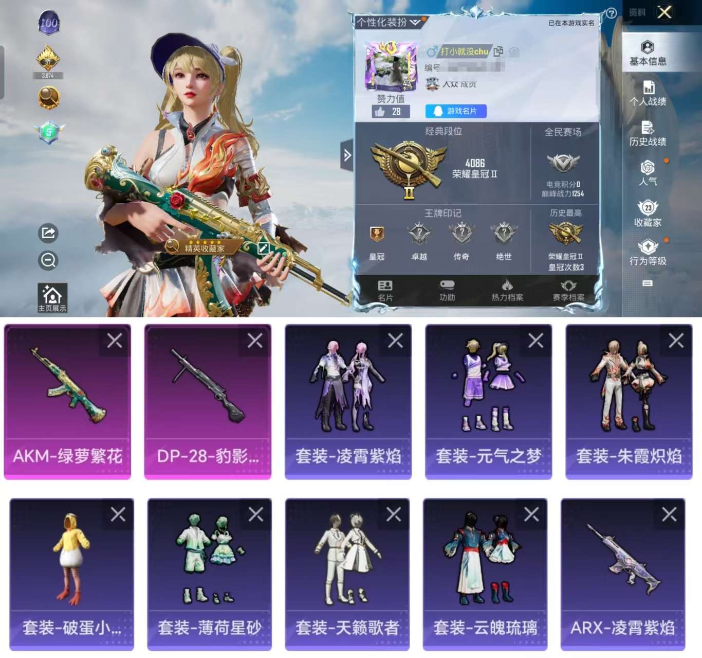 HPCMW3327551和平精英账号详情图2