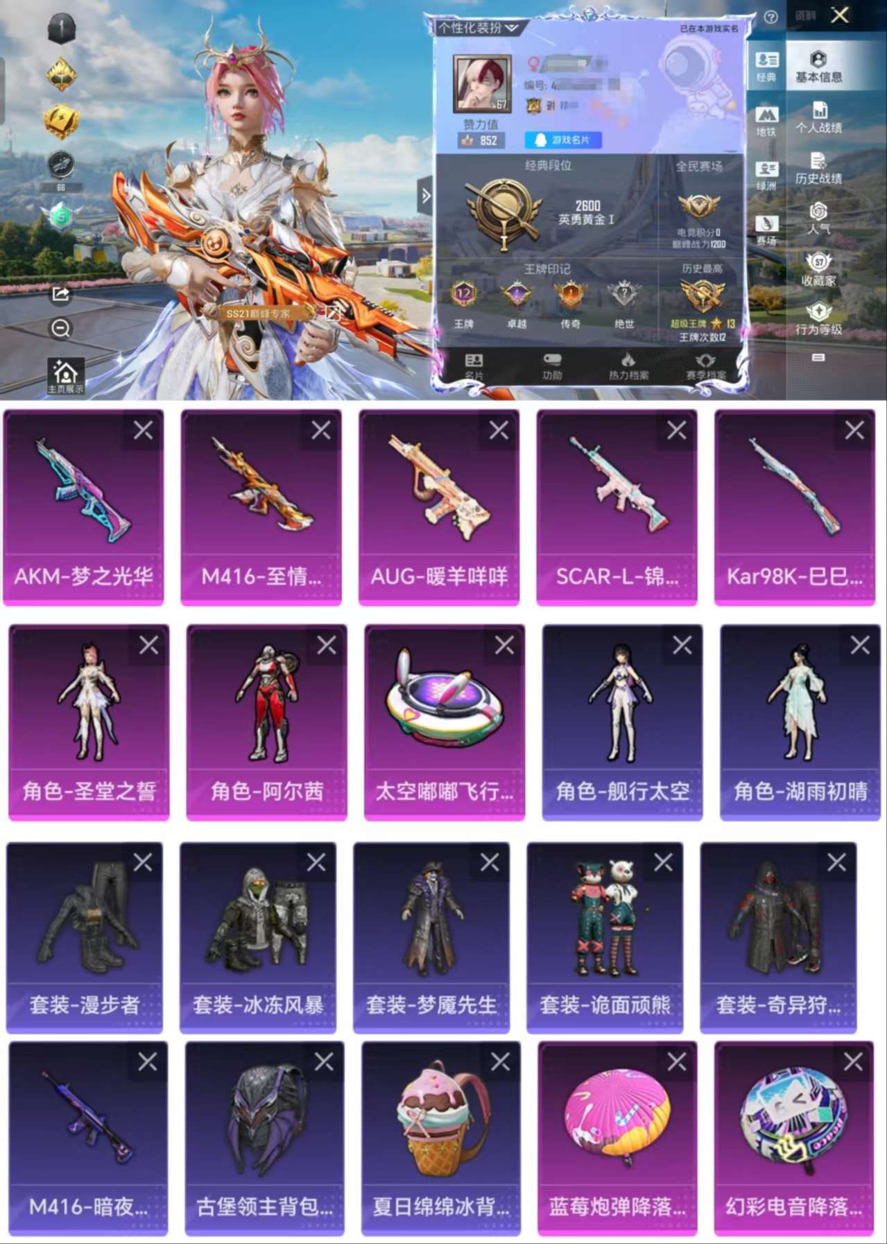HPCMW3338272和平精英账号详情图2