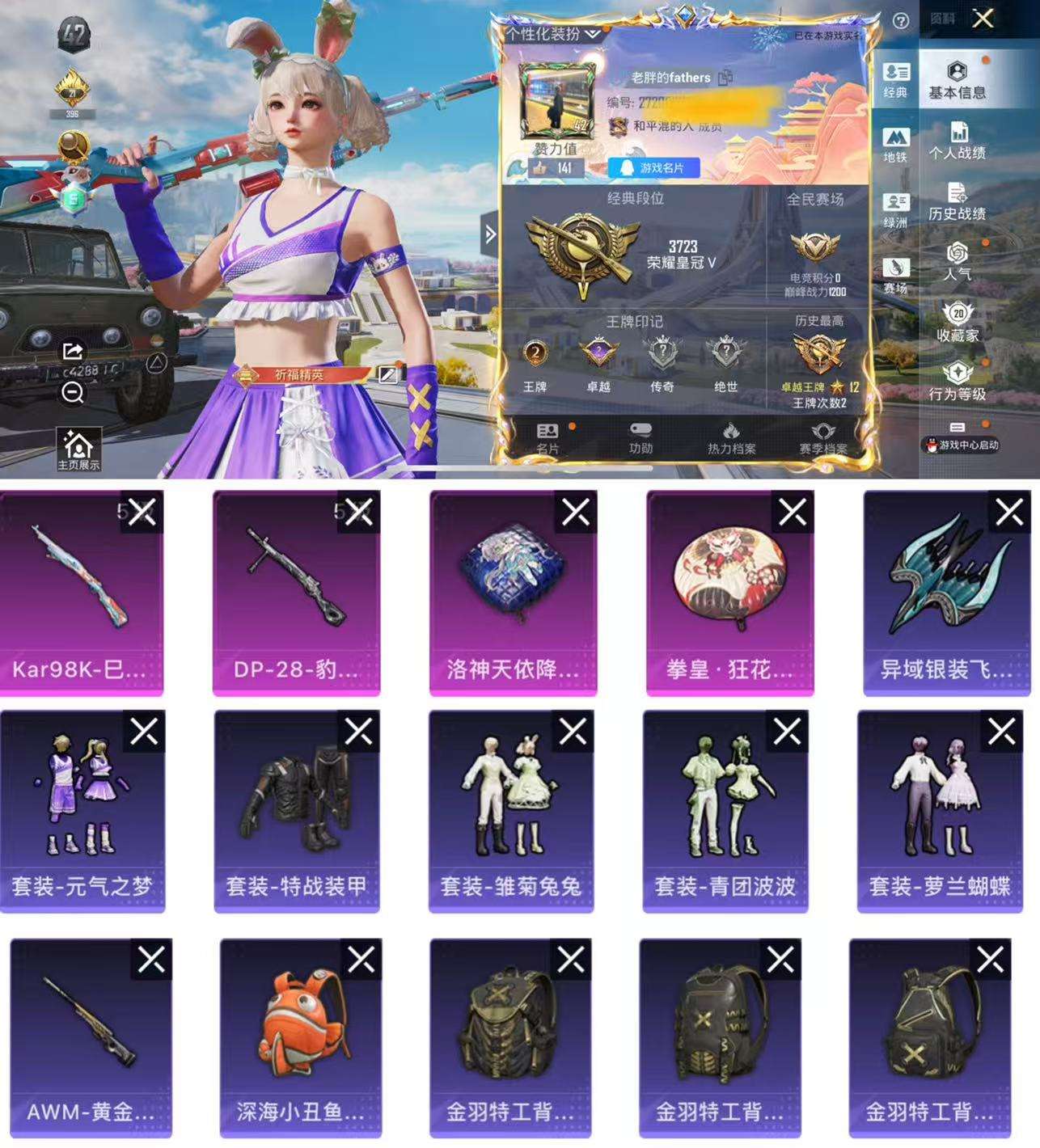 HPCMW3339519和平精英账号详情图2