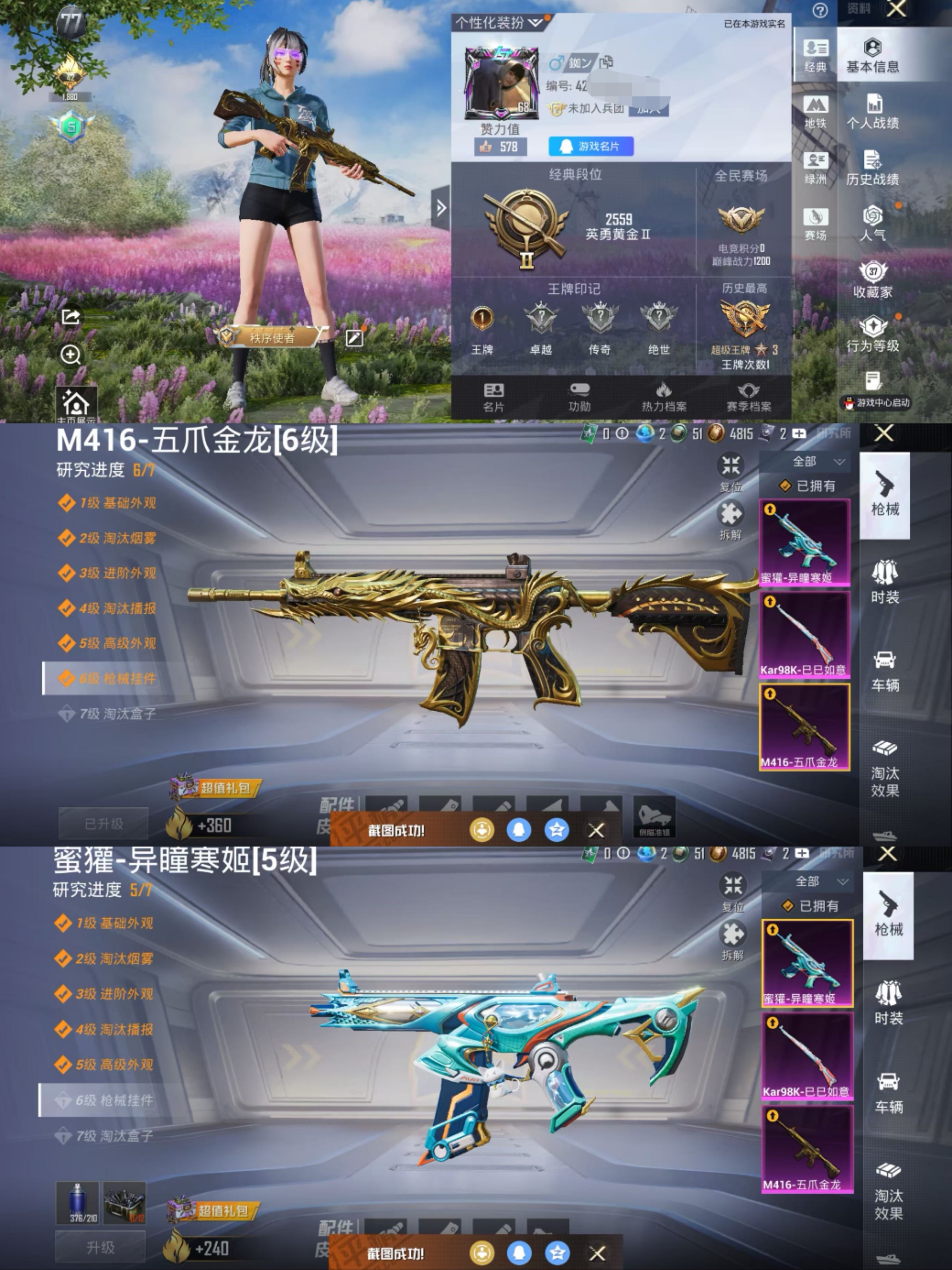 和平精英账号苹果QQ0载具-92套装-104枪皮-H6546无二次 苹果Q-段位黄金 1印记 92套装104枪皮 
【3