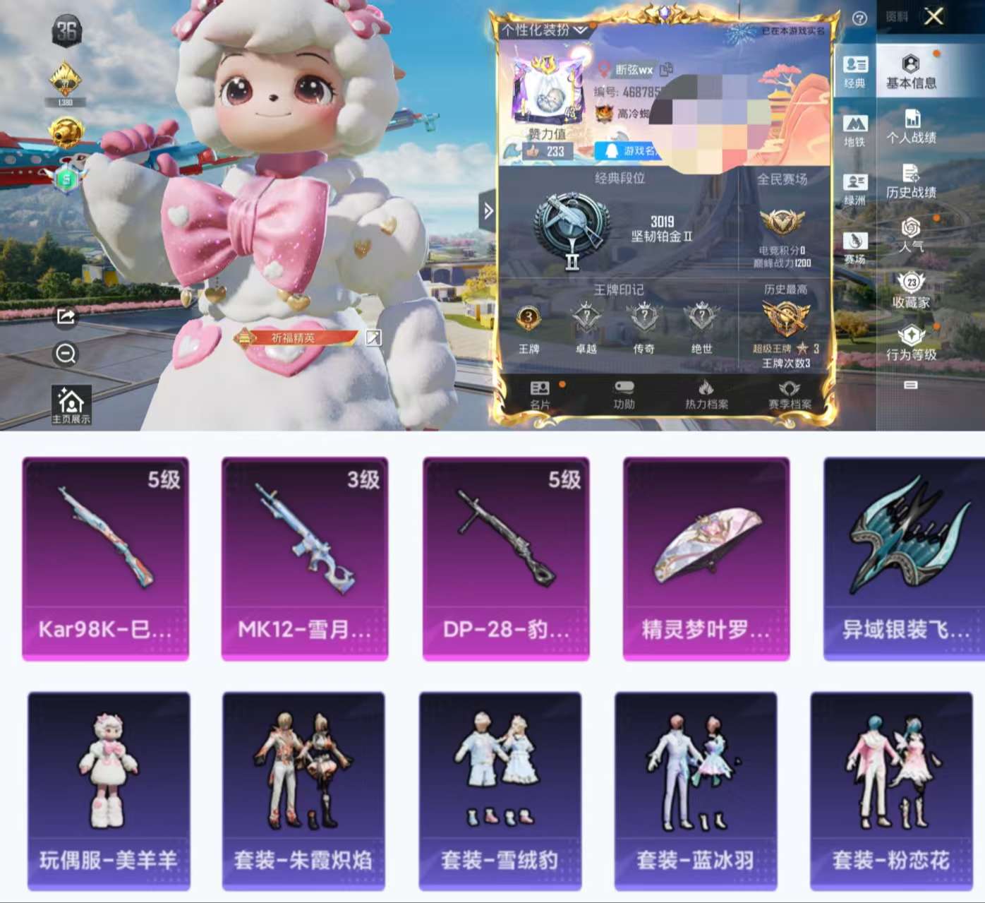 HPCMW46387和平精英账号详情图2