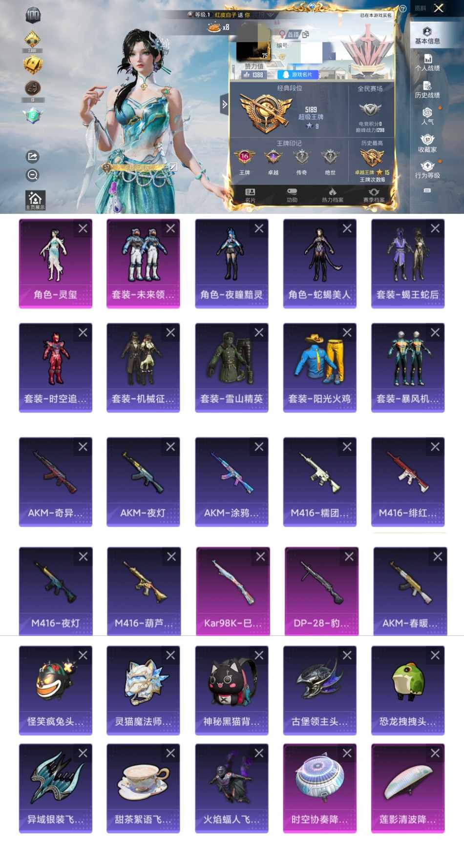 和平精英账号安卓QQ0载具-175套装-238枪皮-XQ679+【16王牌印记可二次（双字id）-2粉2特效-地铁天赋已