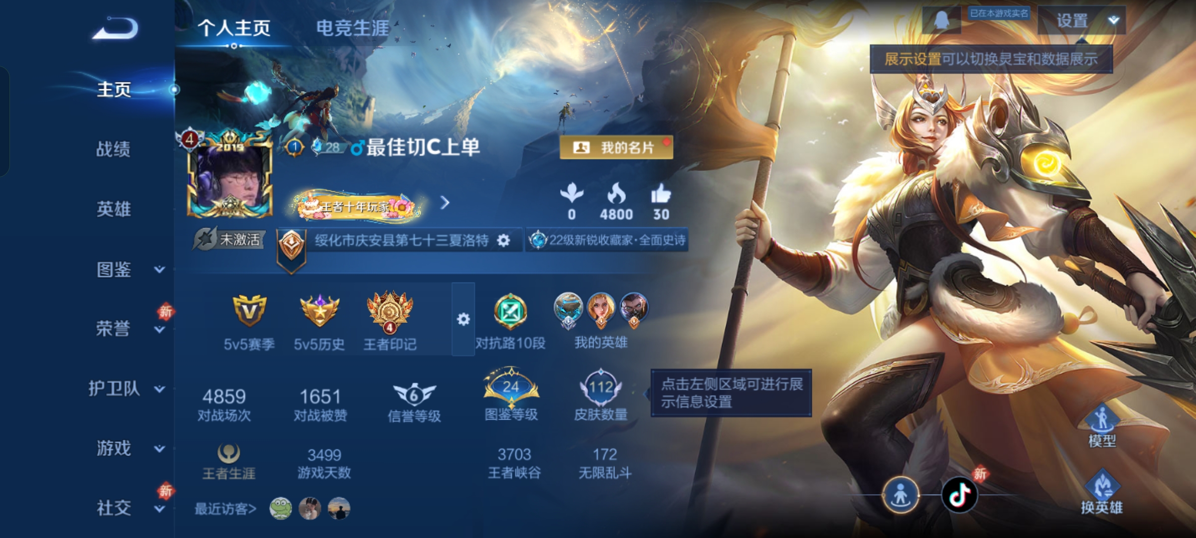 王者荣耀账号安卓QQ121英雄-112皮肤-JJ4008：安卓Q-V4-永恒钻石I-121英雄-112皮肤-2传说-17