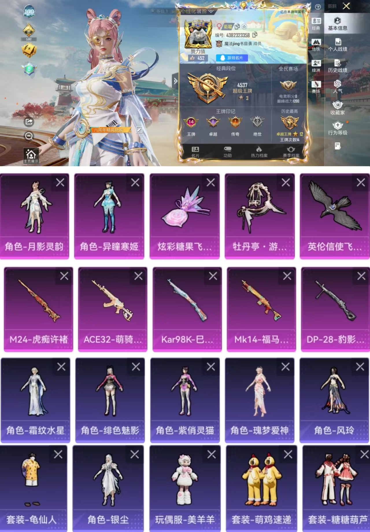 和平精英账号安卓QQ0载具-142套装-205枪皮-HM6648安卓Q-2粉装-5特效枪8飞行器 无二次协助-55690