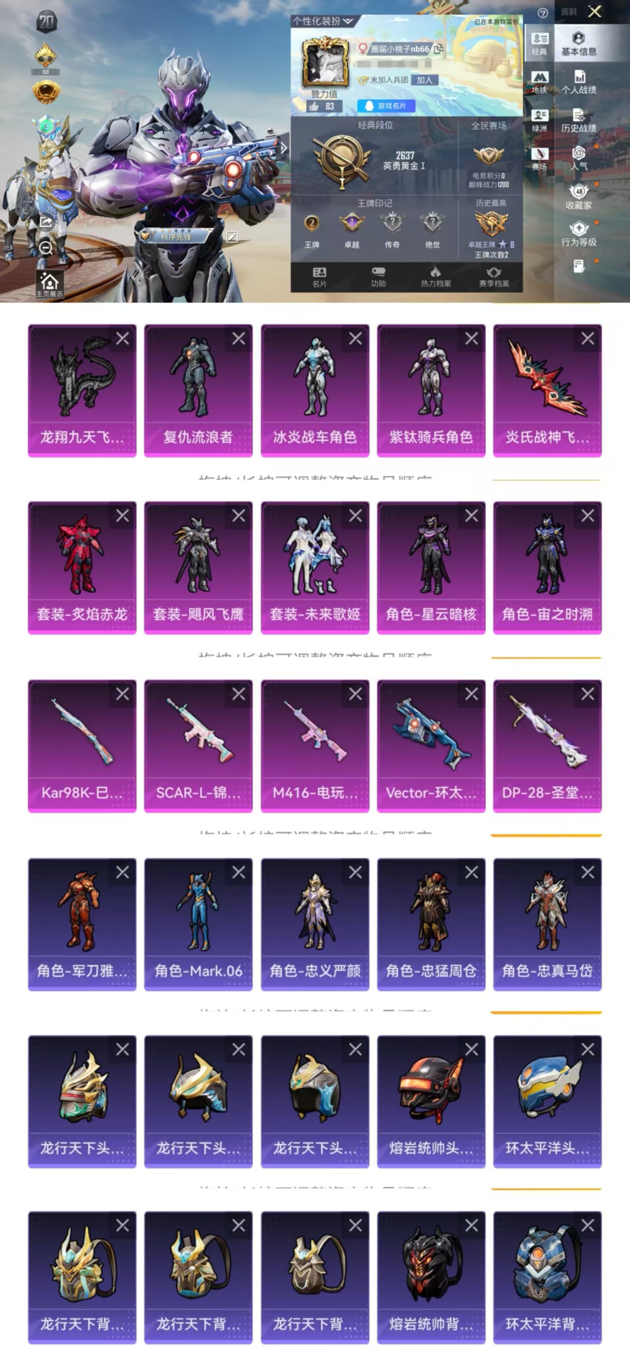 和平精英账号安卓QQ1载具-63套装-100枪皮-HM6686一体号-安卓Q区-1载具8粉6特效2飞行器-王者79皮1典