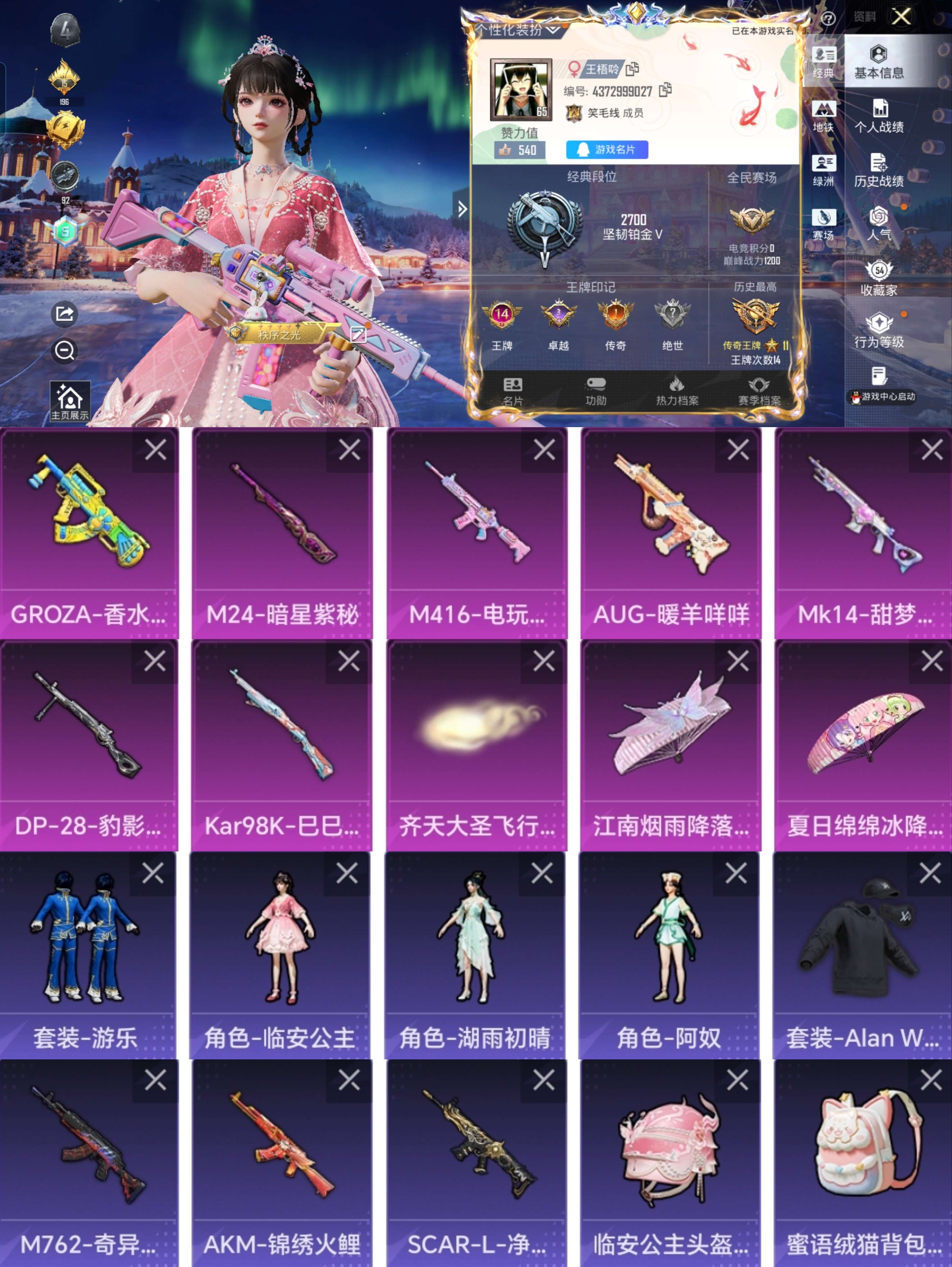 HPCMW4217839和平精英账号详情图1